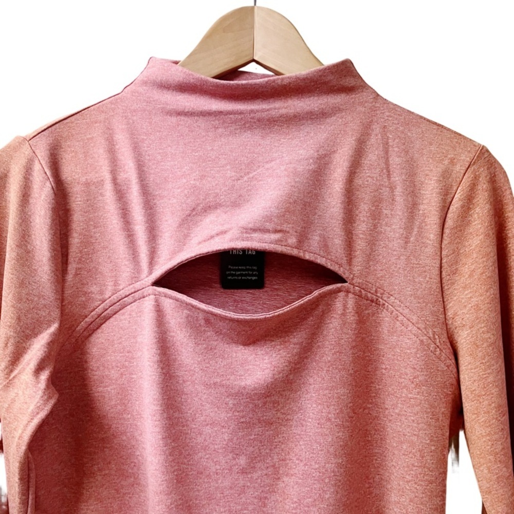 Express Body Contour Womens Mock Neck Bodysuit Size Large Pink NEW! $59.85 TAG - Picture 3 of 8